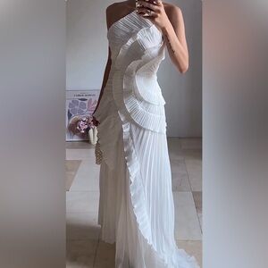Amur Lorelie Halter Gown ivory